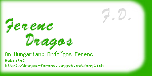 ferenc dragos business card